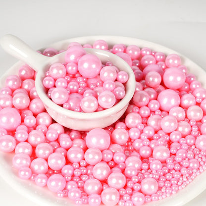 Kasvan Pink Pearl Sugar Sprinkles - Edible Candy Pearls 130g/4.58 Oz, Mix Size, Baking Cake Decorations, Ice Cream Toppings and Cookie Decorating, Wedding Party Chirstmas Supplies