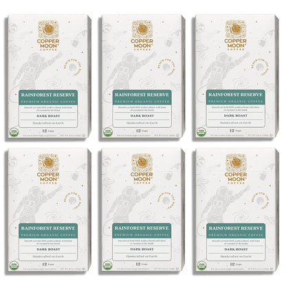Copper Moon Single Serve Coffee Pods for Keurig K-Cup Brewers, Dark Roast, Rainforest Reserve Blend, 72 Count