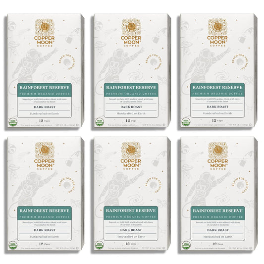 Copper Moon Single Serve Coffee Pods for Keurig K-Cup Brewers, Dark Roast, Rainforest Reserve Blend, 72 Count