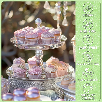 Olive Green Edible Glitter - 5g Food Grade Cake Decorating Shimmering Glitter, Edible Sprinkle Luster Dust for Drinks, Chocolates, Fondant, Strawberries, Cupcakes, Candy, Cookie - Vegan