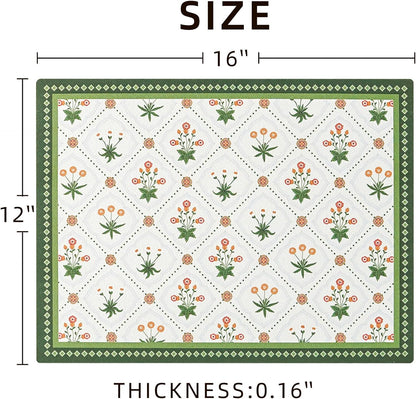 Dish Drying Mat, Diatomaceous Earth Soft Coffee Mat, Absorbent Silicone Dish Drying Mat for Kitchen Counter or Sink for Kitchen Bathroom Coffee Bar (Green, 12 x 16 Inches)