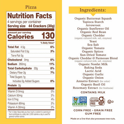 Simple Mills Pop Mmms Baked Snack Crackers, Pizza, Nothing Artificial, Kosher, Gluten Free & Non-GMO, 4 Ounce (Pack of 6)