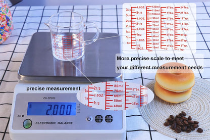 Measure Glass -[Insulated handle | V-Shaped Spout]-Made of High Borosilicate Glass Measuring for Kitchen or Restaurant, Easy to Read, 120 ML (4 Oz)