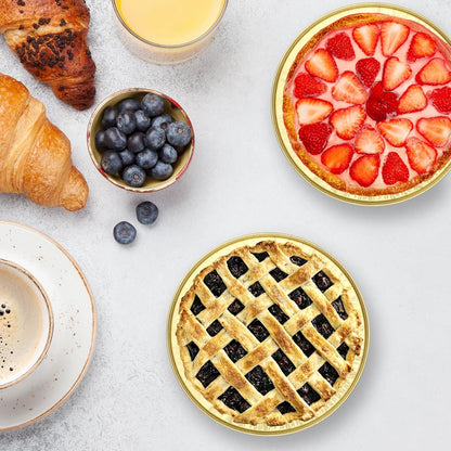 EUSOAR Aluminum Pans with Lids, 25pcs 10oz/275ml Black/Gold Cake Containers Baking Cups, Muffin Liners Foil Ramekins Cupcakes Liners Bread Pudding Round Holders Cups for Wedding Birthday Party