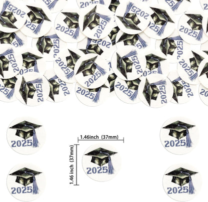 Gyufise 48Pcs Edible 2025 Graduation Cap Cupcake Toppers Wafer Paper Class of 2025 Grad Cap Cupcake Picks for 2025 Graduation Theme Party Cake Decorations Supplies Purple