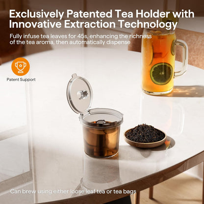Single Serve Coffee Maker for K Cup, Ground and Tea, Hot and Iced Coffee Machines with Bold Setting, 6 to 16 Oz Brew Sizes, Compact for Small Spaces, Gray (2.0 Version)