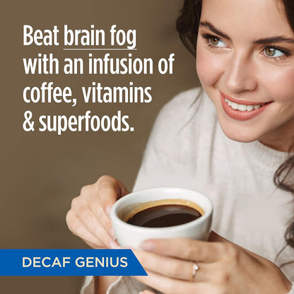 Decaf Genius Keto Coffee Pods with MCT Oil, Turmeric, and B Vitamins by VitaCup for Focus in Recyclable Single Serve Pod Compatible with K-Cup Brewers Including Keurig 2.0, 32 CT