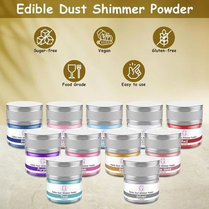 Glitter & Glitz Edible Glitter for Drinks - Premium Drink Glitter Edible Dust for Cocktails, Baking, Brew, Champagne - Luster Dust and Cocktail Glitter - Edible Glitter for Drinks Decoration (Purple, 5Grams)