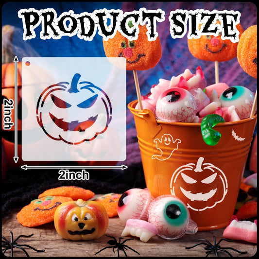 100 Pcs Stencils for Painting on Wood Reusable Stencil Crafts Drawing Templates Holiday Wall Paper for DIY Scrapbook Home 2 x 2 Inch(Ghost)