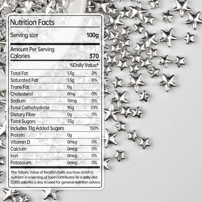 Silver Sprinkles for Cake Decorating, Star Candy Sugar, Mix Size, 150g/5.29oz, Food Grade, Cake Decoration, Cupcake Topper, Holiday, Party, Wedding Party, Birthday, Easter, Christmas Supplies