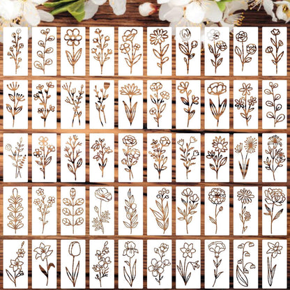 Flower Stencils for Painting on Walls Flower Stencil Floral Stencils for Crafts Paper Canvas Wood Decor