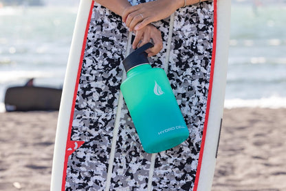 HYDRO CELL Stainless Steel Insulated Water Bottle with Straw - For Cold & Hot Drinks - Metal Vacuum Flask with Screw Cap and Modern Leakproof Sport Thermos for Adults (Mint/Green 64oz)