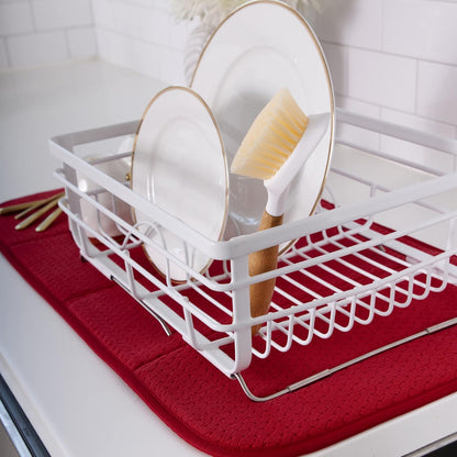 All-Clad Premium Reversible Dish Drying Mat for Kitchen: 16" x 28" Ultra-Absorbent, Long-Lasting, No Condensation, and Oversized for Large Pots and Pans - 1 Pack, Chili