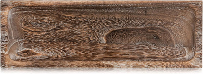 Hanobe Wooden Tray for Candle Decorative: Wood Rustic Long Centerpiece Trays Rectangle Narrow Farmhouse Decor for Dining Coffee Table Kitchen Fireplace Mantle