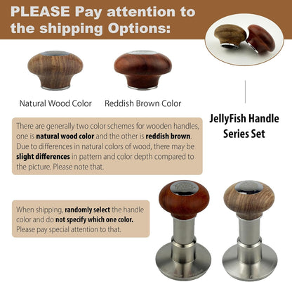 The Force Tamper Automatic Impact Coffee Tamper Standard Set Wood Handle (Jelly, 53.50mm)