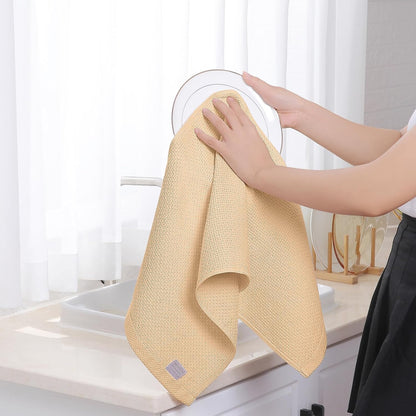 Homaxy 100% Cotton Waffle Weave Kitchen Dish Towels, Ultra Soft Absorbent Quick Drying Cleaning Towel, 13 x 28 Inches, 8-Pack, Apricot