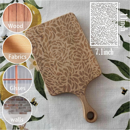 8 Pieces Stencils for Painting Reusable Corals Flowers Leaves Stencils Template Spray Paint Crafts Stencil for DIY Wood Wall Canvas Floor Furniture Crafts