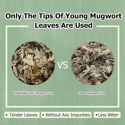 HANFANGLING Mugwort Tea, Natural Herbal Tea, Refreshing, Made from Premium Natural Mugwort Buds, Gift Tea (Loose Leaf)