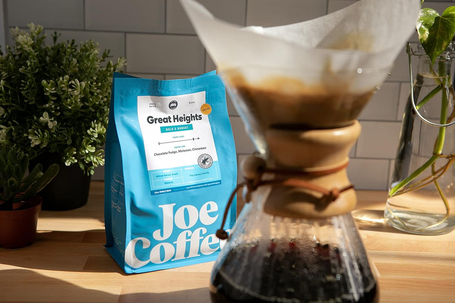 Joe Coffee Company - Great Heights Whole Bean Specialty Coffee, 12 oz Bag | NYC Roaster, Rainforest Alliance Certified, Kosher, Climate-Friendly