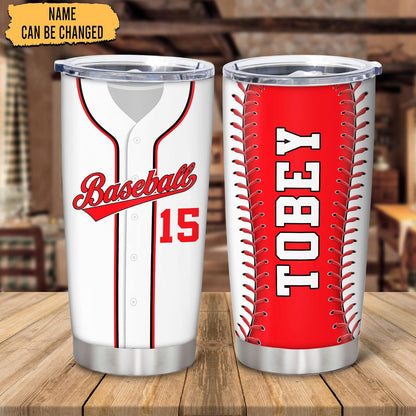 Hyturtle Personalized Baseball Tumbler Baseball Players Design Stainless Steel Double Walled Vacuum Insulated Tumblers 20oz30oz Coffee Travel Mug Cup Christmas Gift For Men Boys Friends Dad Sports Fan