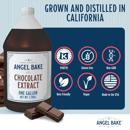 Pure Chocolate Extract, 1 Gallon - Natural Essence for Beverage Formulations, Bulk Manufacturing, Professional Food Developers - Kosher Certified, Vegan, Gluten-Free, Keto Friendly