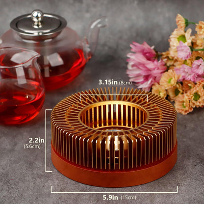 KAYCROWN Teapot Warmer, Tea Warmer with Tealight Holder, Teapot Heater for Heating Tea, Coffee, Milk, Food, Aluminum Alloy, Rose Gold