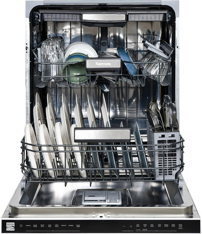 Kenmore 24" Built-in Stainless Steel Tub Dishwasher EasyFlex 3rd, SmartWash, UltraWash, TurboDry, MoreSpace Plus Adjustable Rack, Energy Star Certified, White
