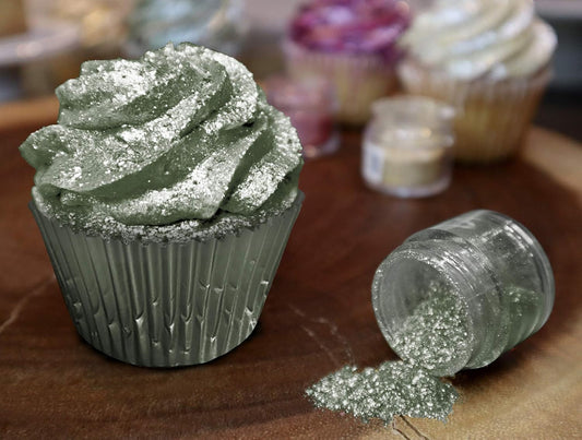 BAKELL Olive Green Edible Glitter, 25 Grams | TINKER DUST Edible Glitter | KOSHER Certified | 100% Edible Glitter | Cakes, Cupcakes, Cake Pops, Drinks, Dessert Vegan Glitter & Dusts (25g, Olive Green)