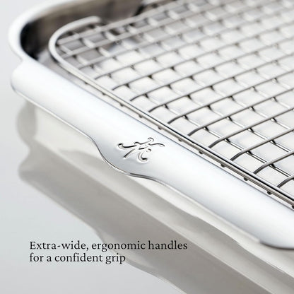 Hestan Provisions OvenBond – 4-Piece Tri-ply Sheet Pan & Stainless Steel Cooling Rack Set