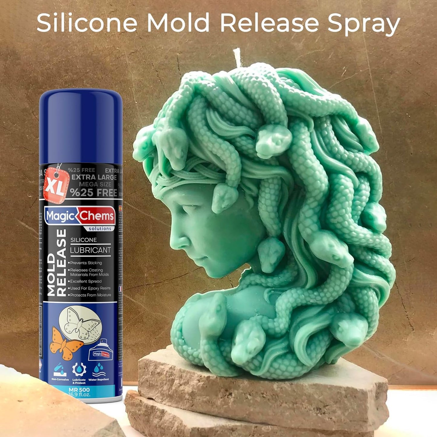 Silicone Mold Release Spray (500ml) - 24 Pack Mega Size for Epoxy Resin and Candle Molds