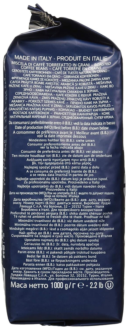 Lavazza Italian "Super Crema" Espresso Whole Bean Value Pack (3 x 2.2 lb bags)