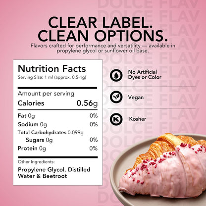 Dolce Flav Natural Pink Food Coloring – 2 oz Plant-Based Color from Beetroot with Graduated Dropper | Water-Soluble Liquid Dye for Baking, Frostings & Drinks | Kosher | Made in USA