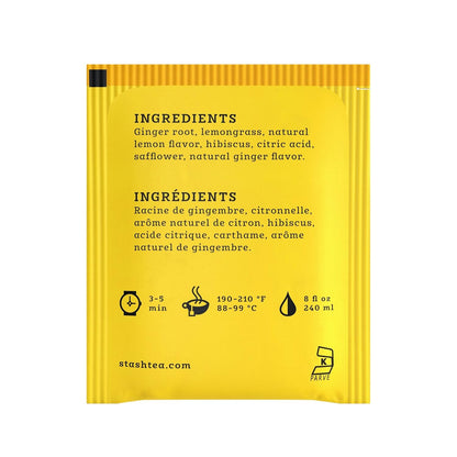 Stash Tea Lemon Ginger Herbal Tea, 6 Boxes of 30 Tea Bags Each (180 Tea Bags Total)