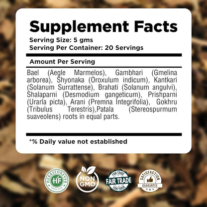 Herbsforever Dashmula Tea Stress Relief and Nourishing Formula Herbal Tea Blend 100 GMS