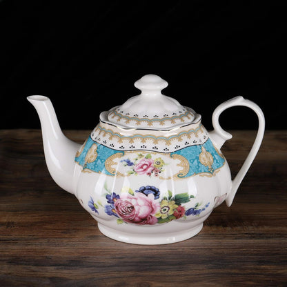 fanquare 15 Pieces European Retro Rose Tea Set,English Flora Tea Set for Adults,Porcelain Coffee Set