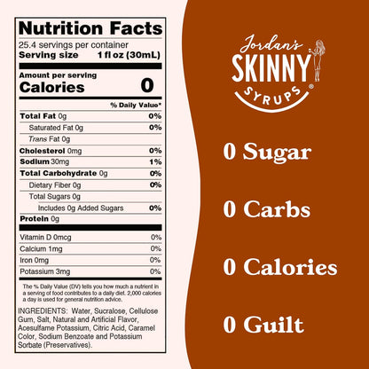 Jordan's Skinny Syrups Irish Cream, Sugar Free Flavoring Syrup, 25.4 Ounce Bottle (Pack of 6)