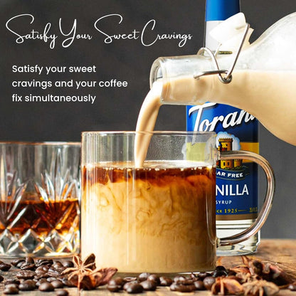 Coffee and Tea Syrup Variety Pack - Sugar Free Vanilla, Salted Caramel & Hazelnut Syrups for Coffee with 3 Jimoco Syrup Pump Dispenser Compatible with 25.4 Ounces