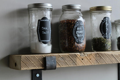 Urban Legacy Accent Shelves | Reclaimed Barn Plank | Set of 2 with Full Brackets (Natural, 30" x 4.5" x 2")