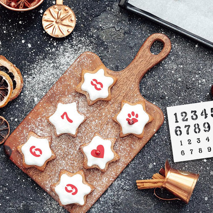 6x6in Alphabet Letter & Number Cookie Stencils for Royal Icing & Sugar Cookie Decoration - 16 Pcs Assorted Sizes