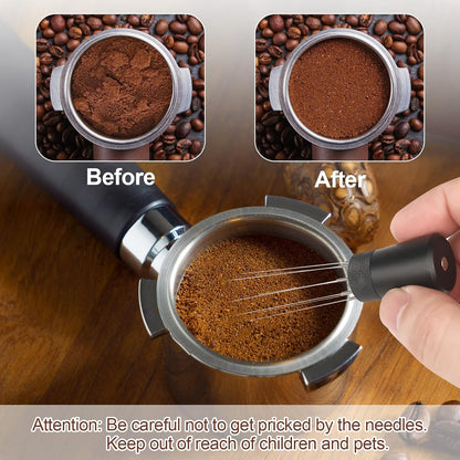 53mm Espresso Tamper Kit - Dual-Spring Calibrated Coffee Tamper, 8-Needle WDT Tool Espresso Distribution Tool, Magnetic Aluminum Dosing Funnel, Reusable Puck Screen, Fit for 53mm Portafilters