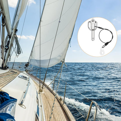 uxcell 1 Pcs Quick Release Pin, 3/8" x 1"(Dia. x L) Push-Button Ball Locking Pin 304 Stainless Steel Ring Handle Locking Pin with Wire for Audio Bimini Top Marine, Silver