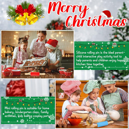 10 Pcs Small Rolling Pin Kids 9 Inch Mini Rolling Pin Silicone Wooden Cooking Pins Baking 5 Colors Non Stick Kids with Wooden Handle for Kitchen Dough Cookie Pastry Fondant Cake
