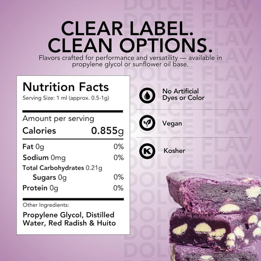 Dolce Flav Natural Purple Food Coloring – 2 oz Liquid Dye from Red Radish & Huito with Graduated Dropper | Water-Soluble | For Baking, Drinks & Frostings | Kosher | Made in USA