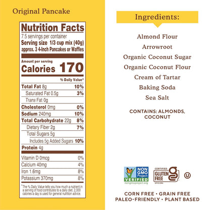 Simple Mills Almond Flour Pancake Mix & Waffle Mix, Gluten Free, Made with whole foods, (Packaging May Vary), 10.7 Ounce (Pack of 1)