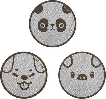 51mm Espresso Puck Screen 3-Pack, Lower Shower Screen, Metal Coffee Reusable Filter for Espresso Portafilter Basket, 1.7 Thickness(Cute Animal)