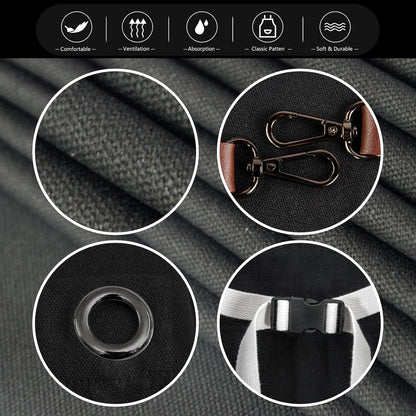 10 Pack Kitchen Aprons, Work Apron, Canvas, Multiple Pockets, Gardening, Painting, BBQ, Artist, Carpenter, Sizes M to XXL, Black