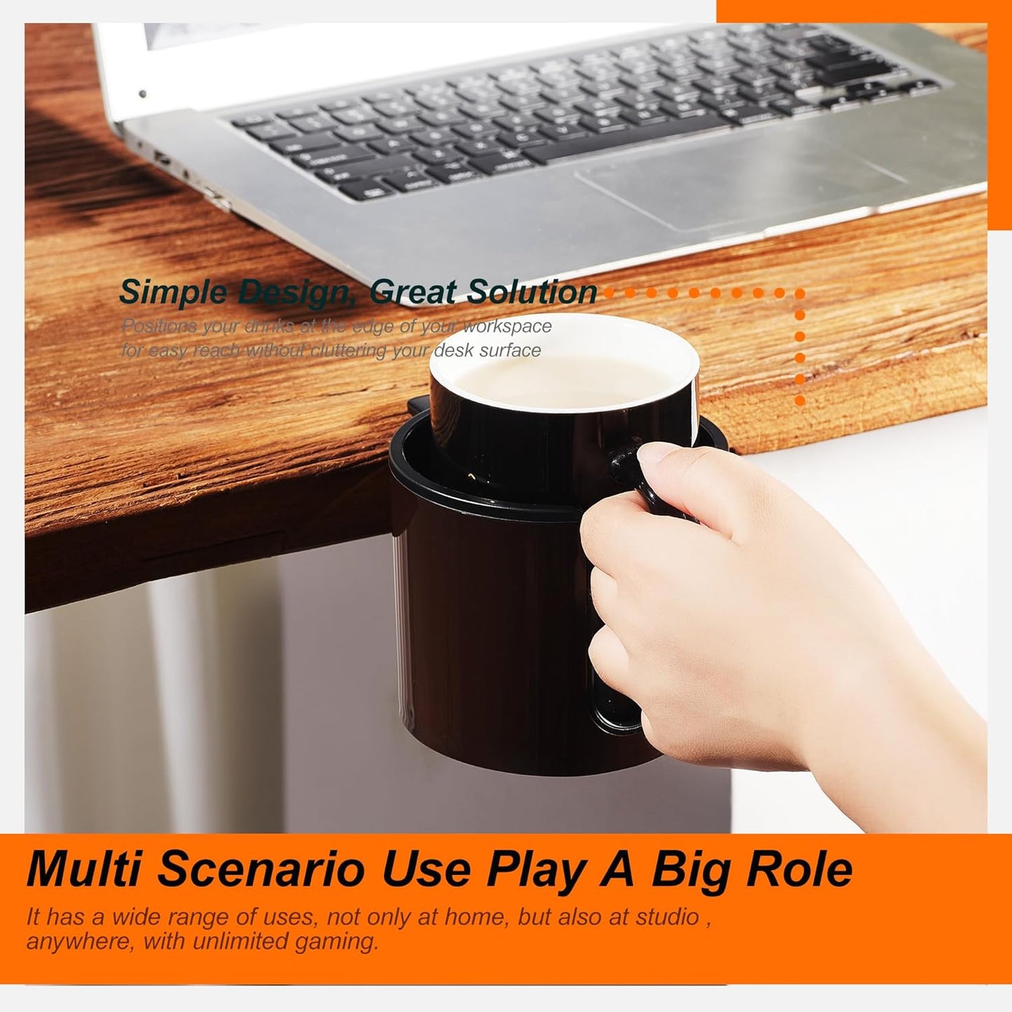 2pcs Cup Holder for Desk (2PCS Brown)