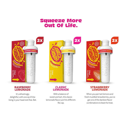 Cirkul Squeeze Lemonade Flavor Cartridge Variety Pack with B Vitamins, 6-Pack (2 Classic, 2 Strawberry, 2 Raspberry), No Sugar, Zero Calorie Drink Mix