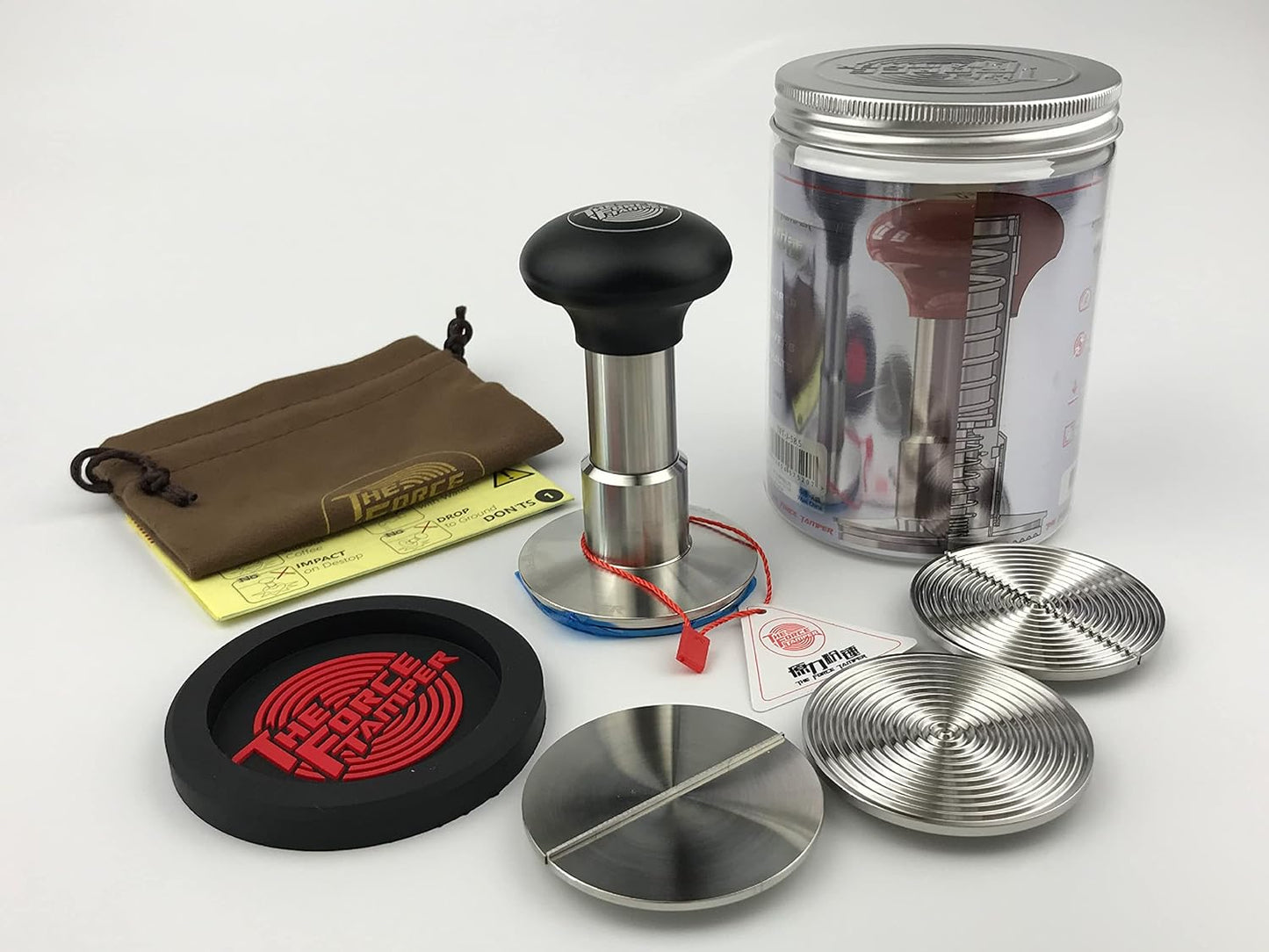 The Force Tamper Automatic Impact Coffee Tamper Adjustable Const Pressure and Autoleveling Duo-Distribute Set New (Jelly, 53.00mm)