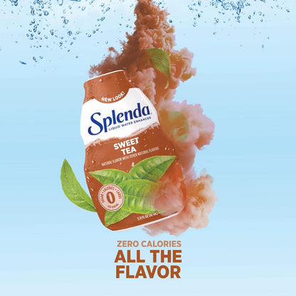 SPLENDA Liquid Water Enhancer Drops, Sugar Free, Zero Calorie, Natural Flavor, Concentrated Drink Mix, 3.11 Fl Oz Each Bottle (Sweet Tea, 1 Pack)